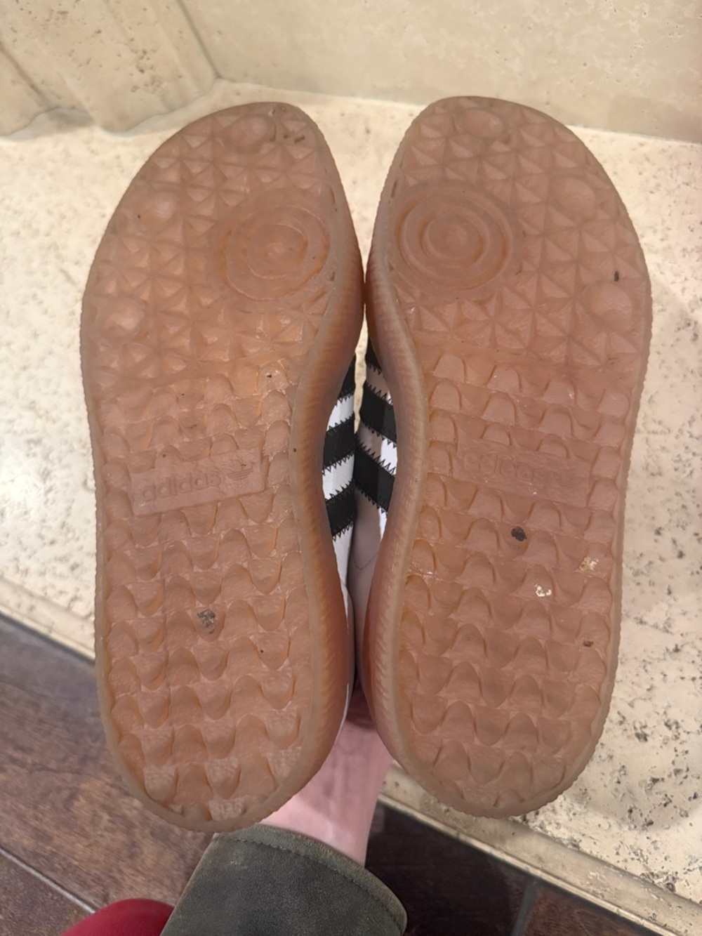 adidas Sambae Leather Sneakers - White/Black/Gum - Picture 5 of 6